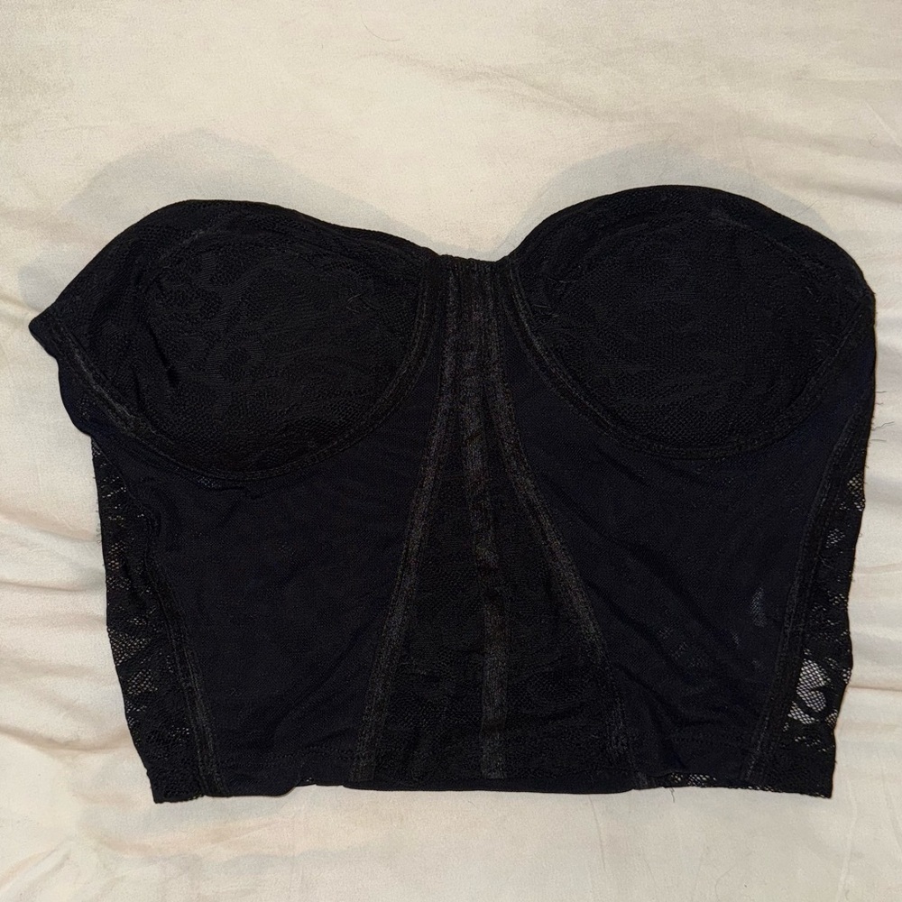 Forever 21 Lace Bustier Crop Tank | Wire-Free, Hook-Free | Padded | Size Small